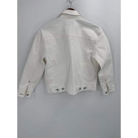 Pilcro White Weston Boyfriend Denim Jacket Stretch Cotton XS NWT - Picture 3 of 6